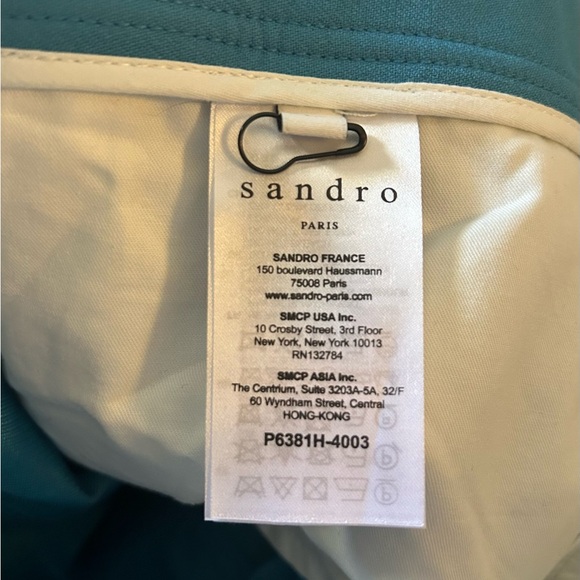 Sandro $265 NWOT “Lagoon” Straight-cut Cropped trousers - Picture 6 of 7